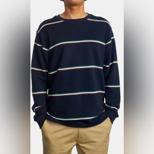 NWT RVCA Men’s Eventide Stripe Long Sleeve Sweater Tee
